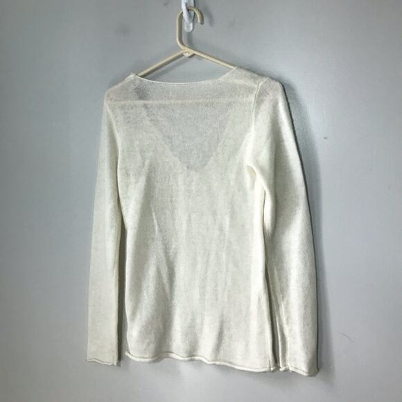 Brandy Melville womens OS v neck long sleeve mohair wool blend white sweater NWT - Picture 2 of 10